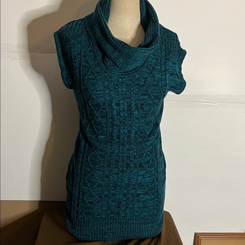 😄Cable knit cowl neck tunic sweater cotton office/meeting ready